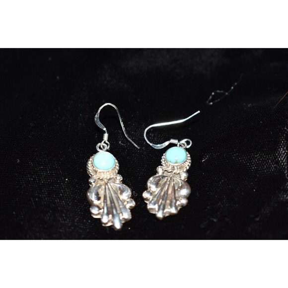 Turquoise & Sterling Silver Earrings - Verley Betone - Picture 6 of 8